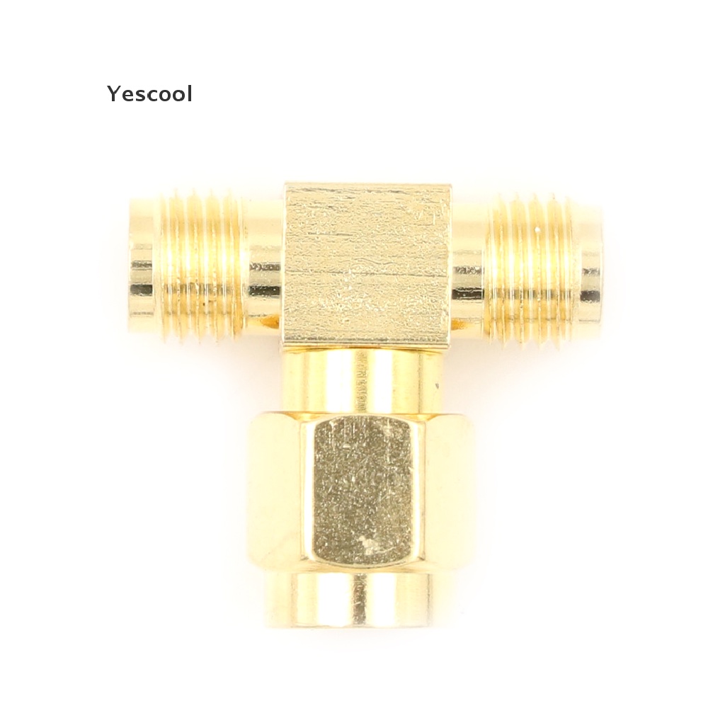 Yescool Adapter Konektor SMA Male Ke 2 Female Tipe T 3 Arah