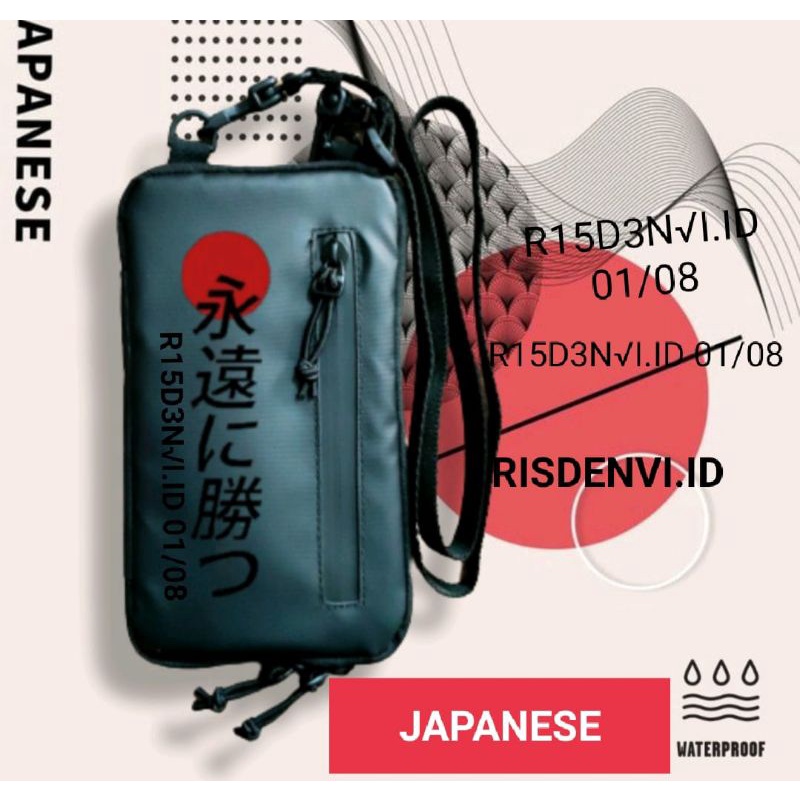 DOMPET HP Card Holder gantungan leher wanita pria motif japan