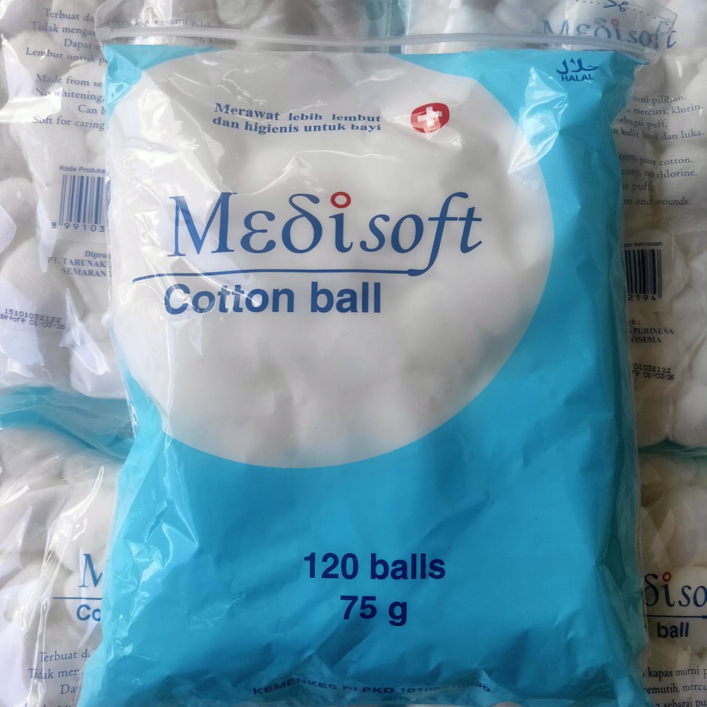 Medisoft Cotton Balls 120 (75gr) Biru