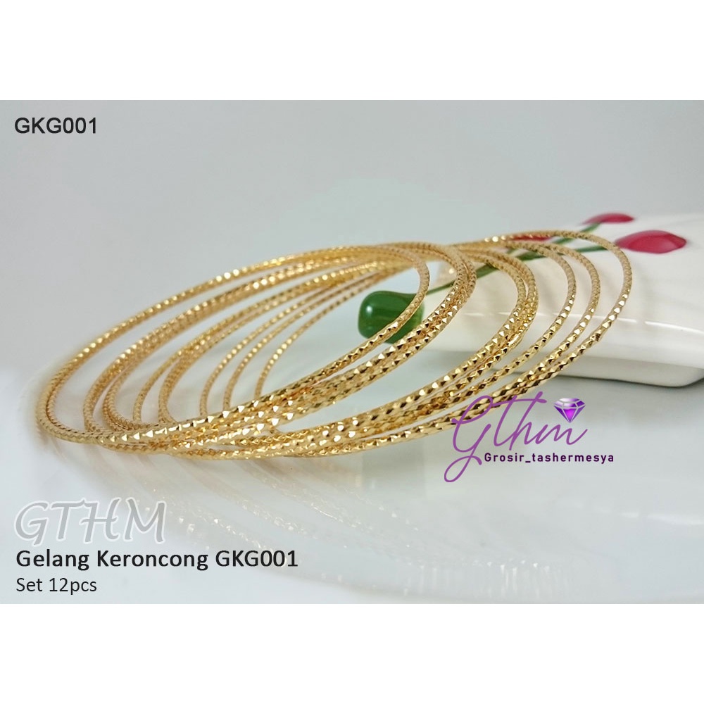 Gelang Keroncong Set 12 perhiasan fashion Anti Karat GKG001 GTHM