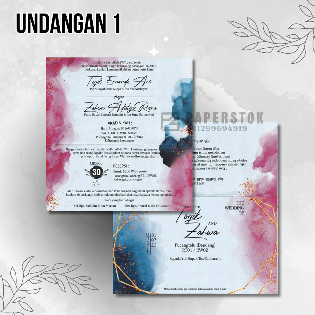 Cetak undangan pernikahan / Undangan aesthetic / Undangan murah
