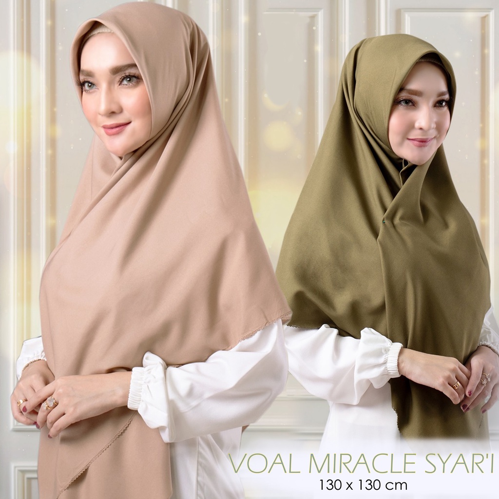 Jilbab Segiempat 130 x130 cm Syar'i VOAL MIRACLE Laser Cut Hijab Syari LC original UMAMA