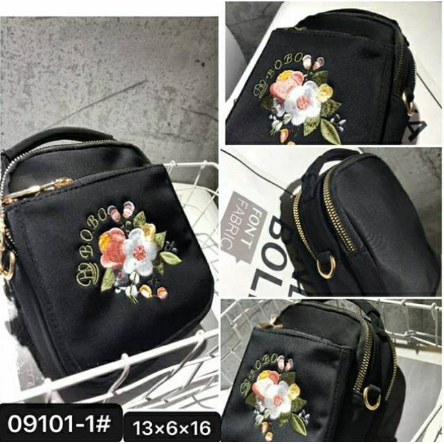 TAS BOBO BORDIR SLEMPANG 9101-1 IMPORT ORI
