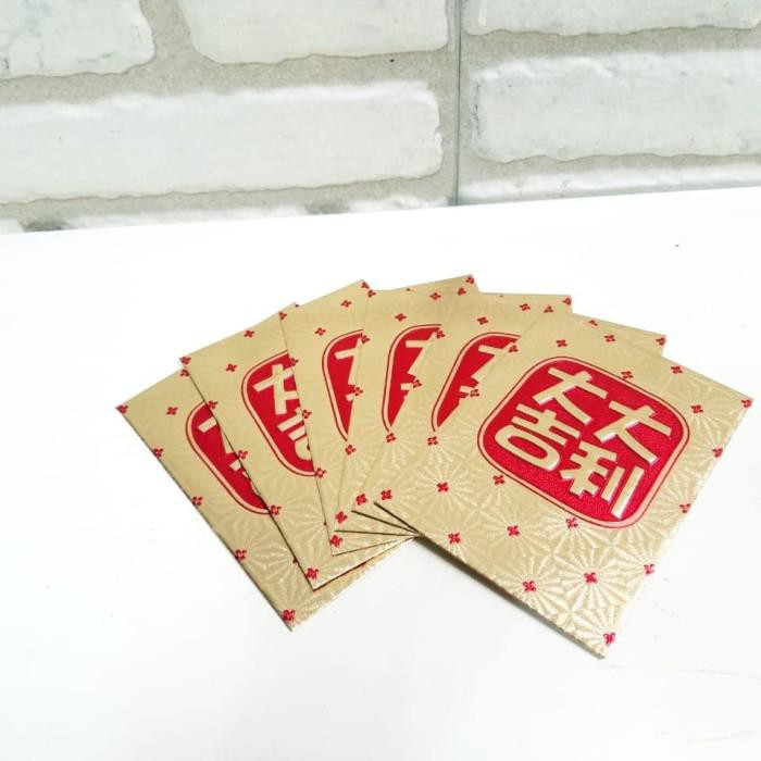 

805 Angpao Fu Emas Pendek Ampao Kilap Murah Dekorasi Parcel Imlek Hoki