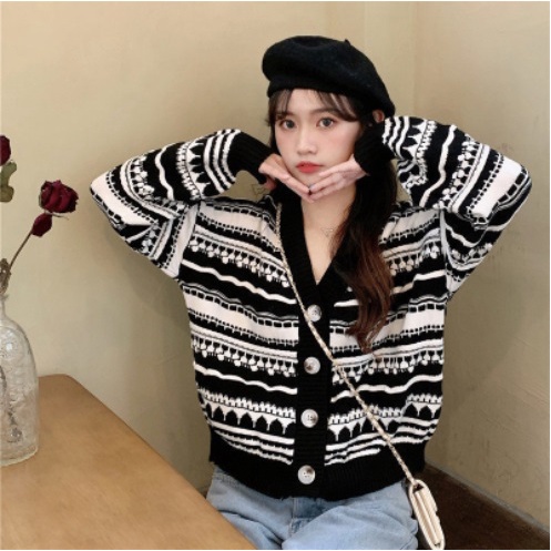 rajut SWEATER / cardigan rajut lengan panjang fashion korea style wanita 7927# IMPORT