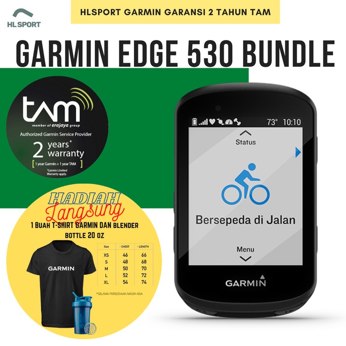 Garmin Edge 530 Sensor Bundle - Garansi Resmi TAM 2 Tahun