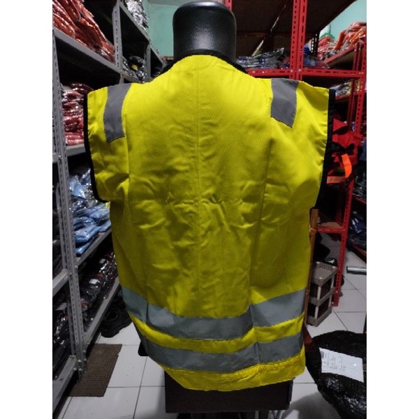 ROMPI SAFETY KUNING BAHAN KAIN DRILL PAKAI FURING