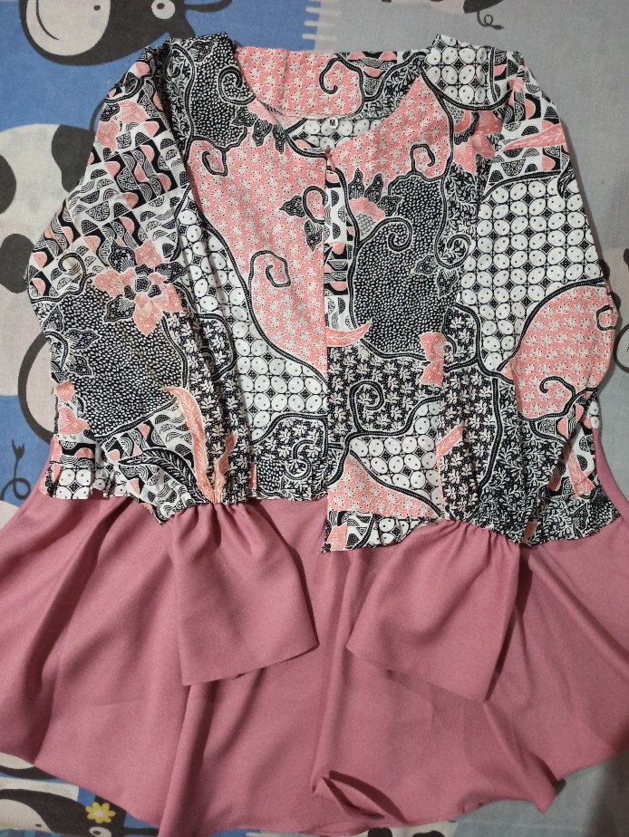 Tey-17 Batik Wanita Asj Sa Hrb026 Kenongo Kemeja Tosca Pendek