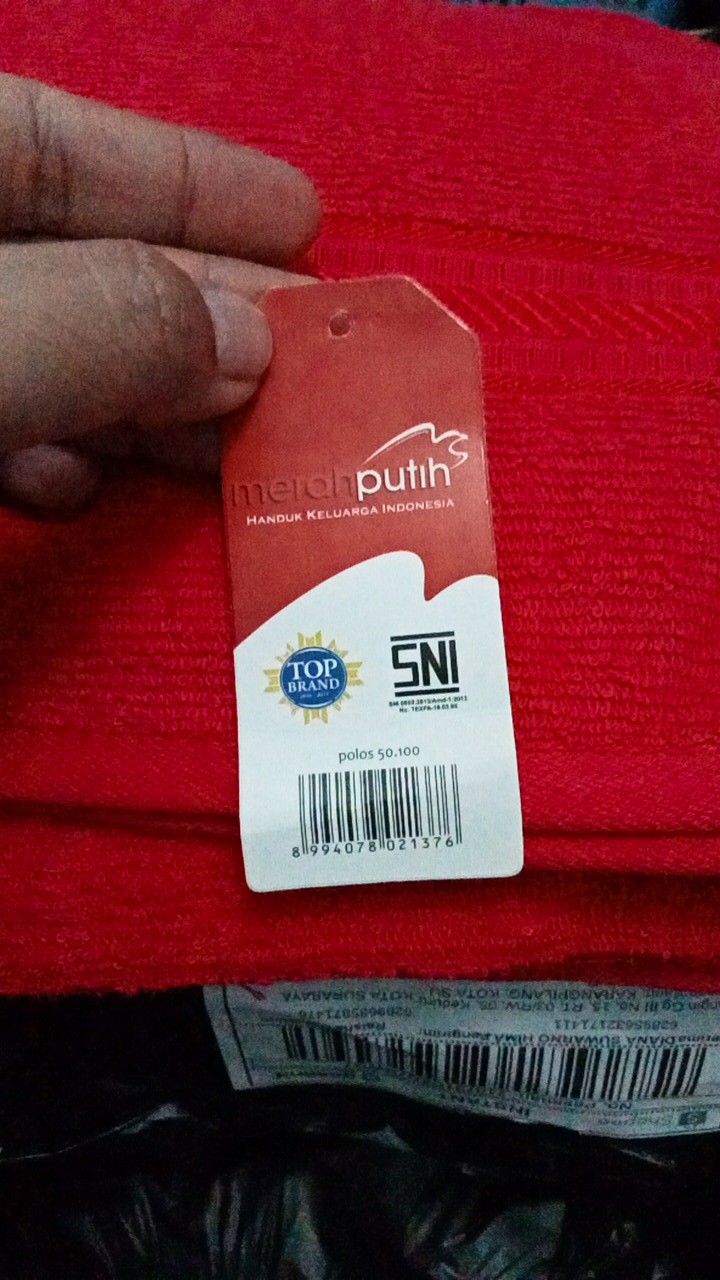 Rc Merah Putih Handuk Mandi 70x135/60x120/50x100 / Handuk Mandi Motif Polos By Terry Palmer