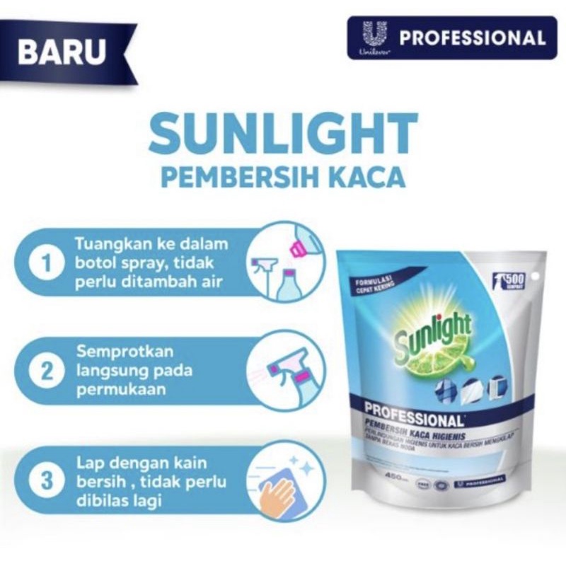 sunlight pembersih kaca higienis 450ml