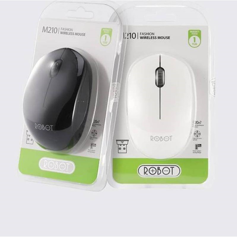 WIRELESS OPTICAL MOUSE ROBOT M210 USB ORIGINAL GARANSI RESMI 1 TAHUN