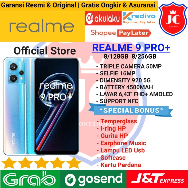 REALME 9 PRO PLUS + 5G RAM 8/256GB 8/128GB GARANSI RESMI - BONUS