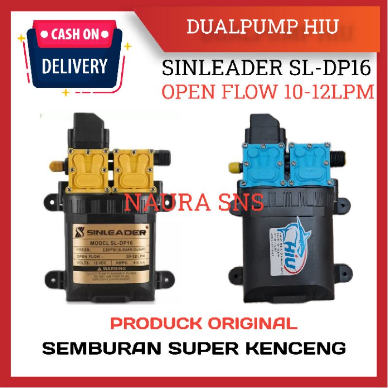 Pompa Dc 12v Hiu Dobel Pompa 138Psi 12Lpm Atau Dual Pump Sinleader Original / Dinamo Pompa Steam Mis