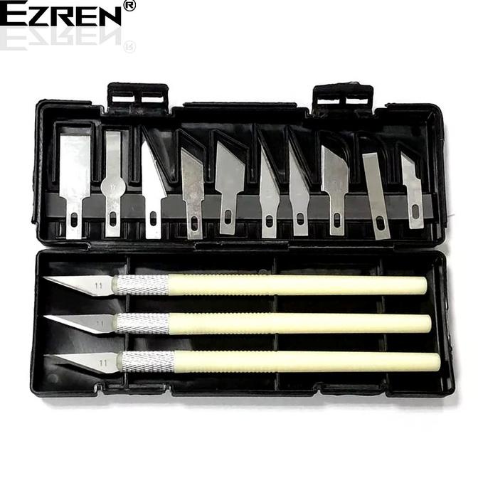 

Ezren EZ-0110 13 Pcs Alat Ukir Pahat Kayu Pisau IC Acrylic Set