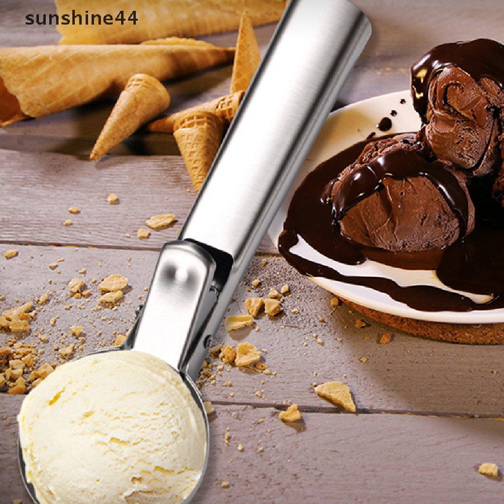 Sunshine Sendok Scoop Es Krim Dengan Trigger Stainless Steel Untuk Gelatos Frozen Yogurt Sundaes