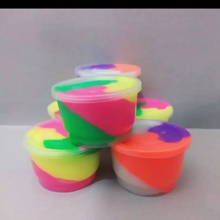 SLIME WARNA WARNI BENTUK MANGKOK BESAR MAINAN ANAK ANAK EDUKASI