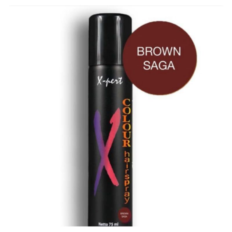 Xpert hairspray BROWN SAGA oewarna rambut non permanen hair spray expert hair color