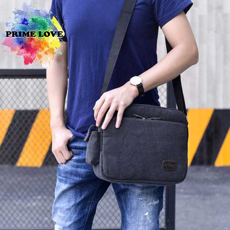 Tas Selempang Pria Kekinian Kanvas Gaya Casual Sling Bag Men - TP02