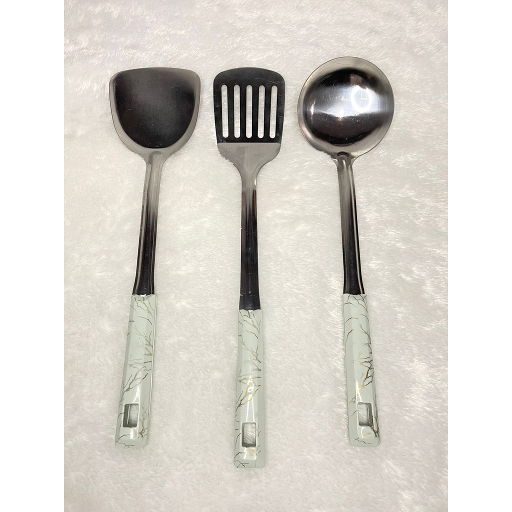 Cuancuy - Spatula / Irus Sodet Stainless Gagang Warna / Sekop Sendok Sup Spatula Silicon Sendok Garp