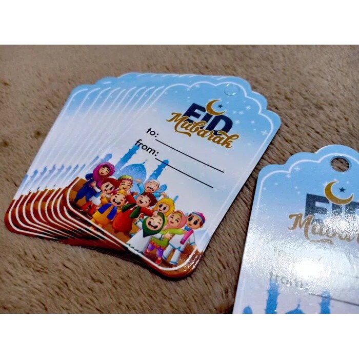 

Kartu ucapan lebaran hang tag idul fitri label parcel kado hadiah