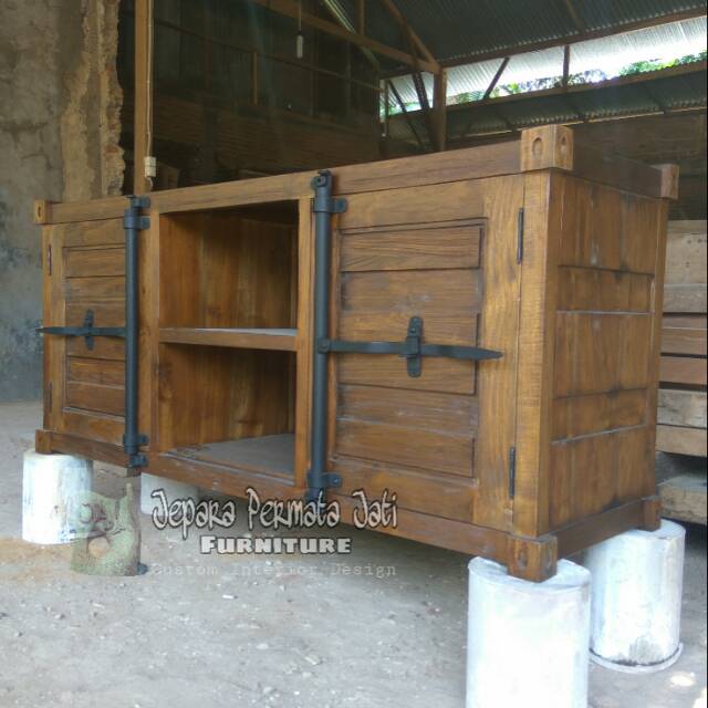 Bufet tv container antik furniture kayu jati jepara ( tv kabinet, dresser, meja tv )