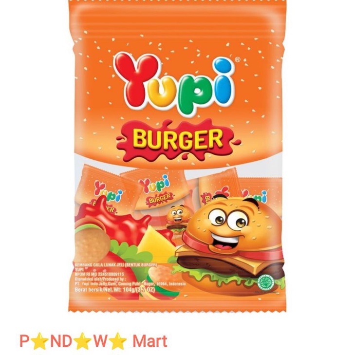 

Yupi Big Burger , Permen Jelly lucu 104gr