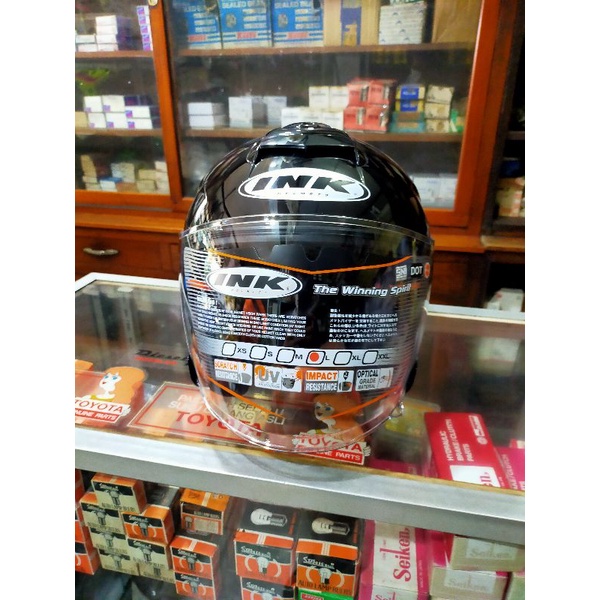 helm ink hallface dynamic hitam glossy