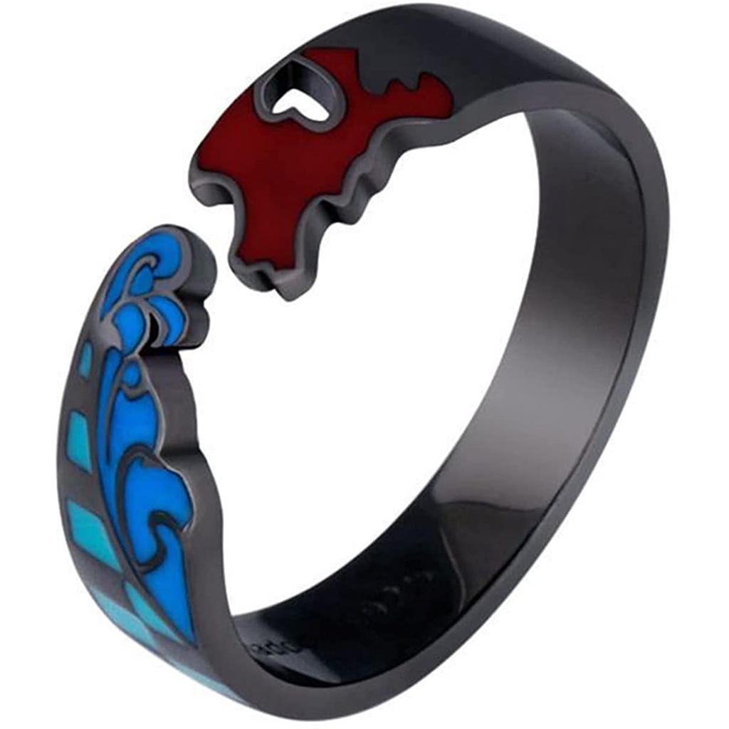 Cincin Model Terbuka Dapat Disesuaikan Desain Demon Slayer Kimetsu No Yaiba Untuk Unisex