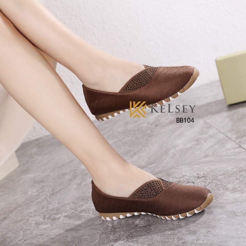 (GRATIS ALAS KAKI) NICOLE SEPATU SLIP ON KELSEY BB104  SANDAL WANITA FLAT SHOES