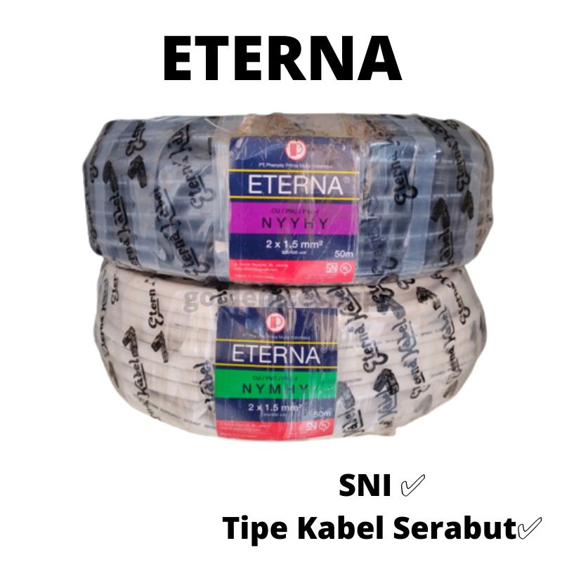 Kabel Eternal NYYHY 2x1,5 / eternal serabut 2x1,5 hitam