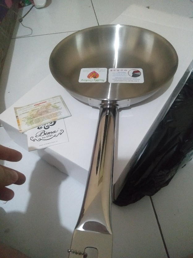 Bima Chefs Bp1901524 Frypan Stainless 3 Ply 24cm Wajan Frypan Stainless 304