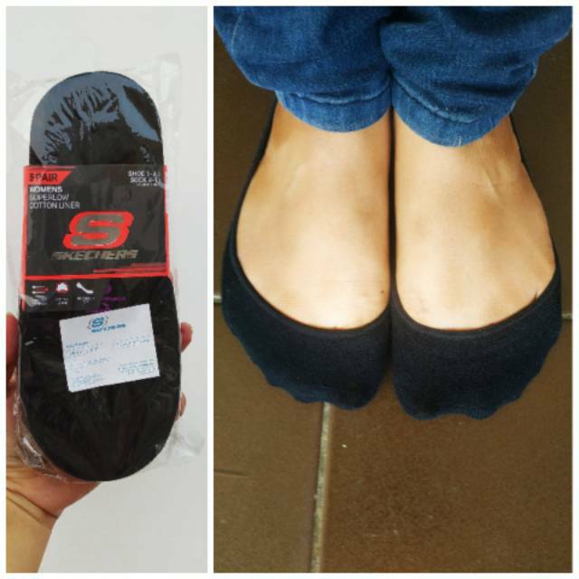 SKECHERS WOMAN SUPERLOW 5pack HIDDEN SOCKS Kaos kaki Wanita untuk Slip On