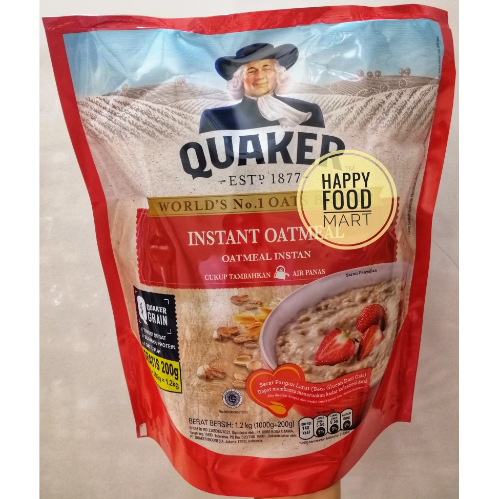 

[DISKON] QUAKER INSTANT OATMEAL 1,2 KG/OAT INSTAN 1.2 KG/SARAPAN SEHAT/SEREAL GANDUM AUSTRALIA