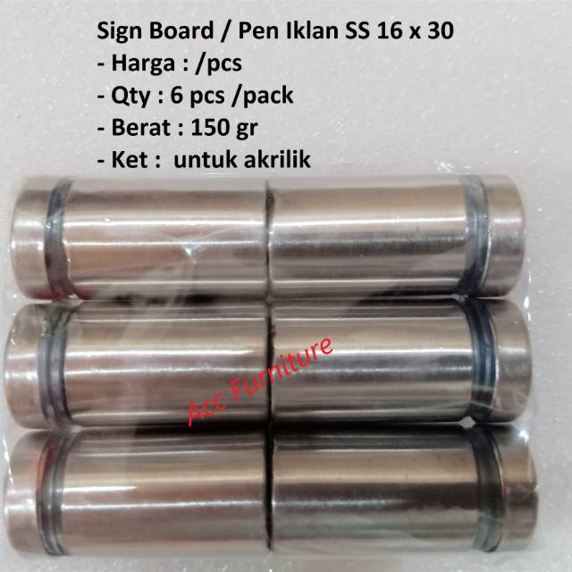 

Sign Board / Pen Iklan 16 x 30 (SS)