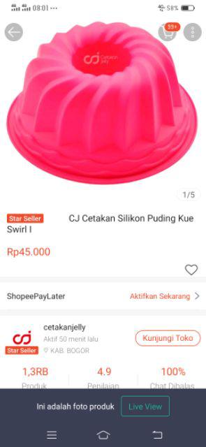 Cj Cetakan Silikon Puding Kue Swirl I