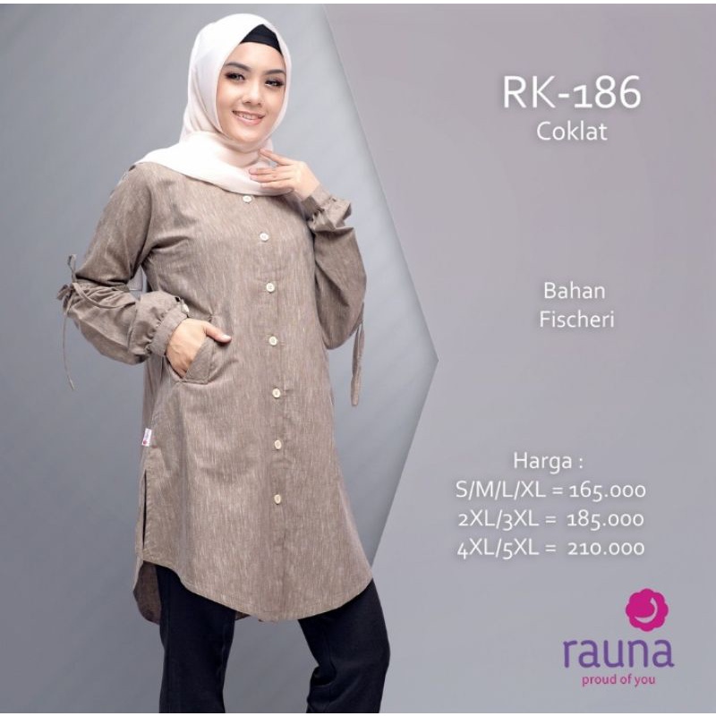 Atasan rauna rk 186 coklat XXXL atasan wanita / tunik wanita / tunik rauna, PRELOVED