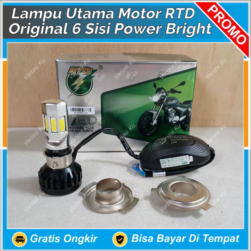 RTD RAYTON 6 SISI M02E UTAMA MOTOR SUPER TERANG 35W GARANSI AC DC LED H6 H4 VARIO BEAT VIXION NINJA 