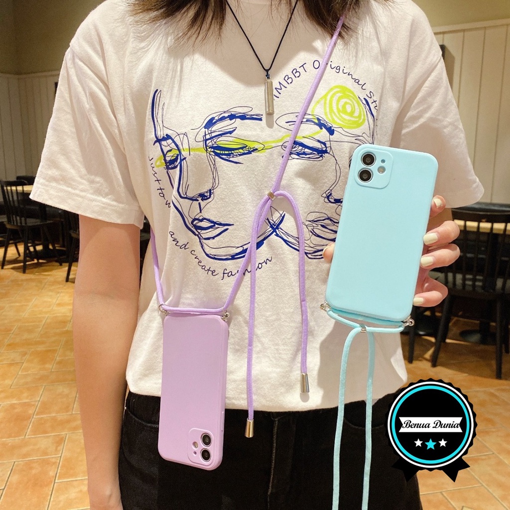SOFTCASE SLINGCASE TALI LANYARD MACARON PELINDUNG KAMERA XIAOMI REDMI NOTE 7 8 9 PRO POCOPHONE X3 M3