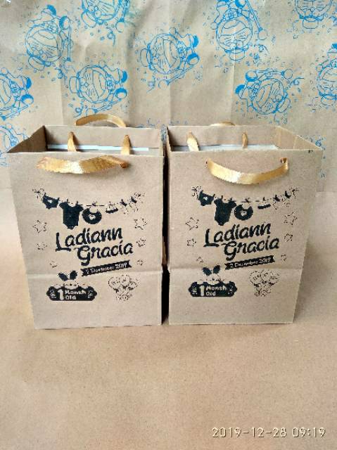 

Paperbag kraft coklat 150gsm size P17xL17xT20 wadah toples/kuker 500gram FREE DESAIN