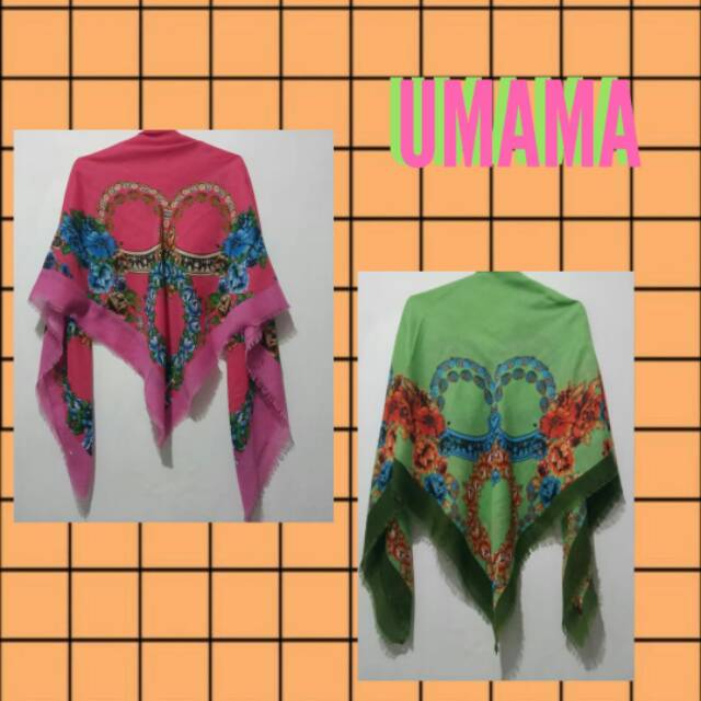 Jilbab segiempat motif Umama