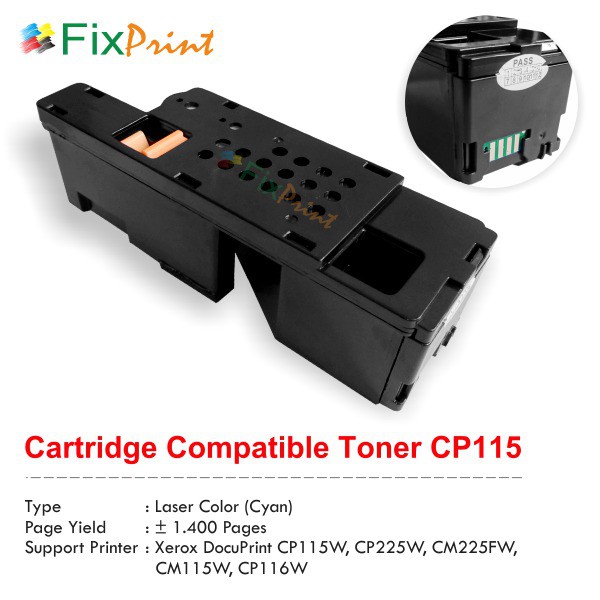 Cartridge Toner Compatible Fuji Xerox CP115W CP225W Cyan Murah