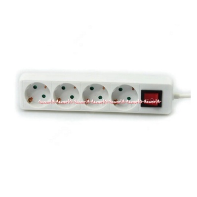 Krisbow Stop Kontak 4 Saclar White Colokan Putih Kabel Socket Saklar Kabel Sambung 4 lubang lobang Colok Kris Bow Krishome