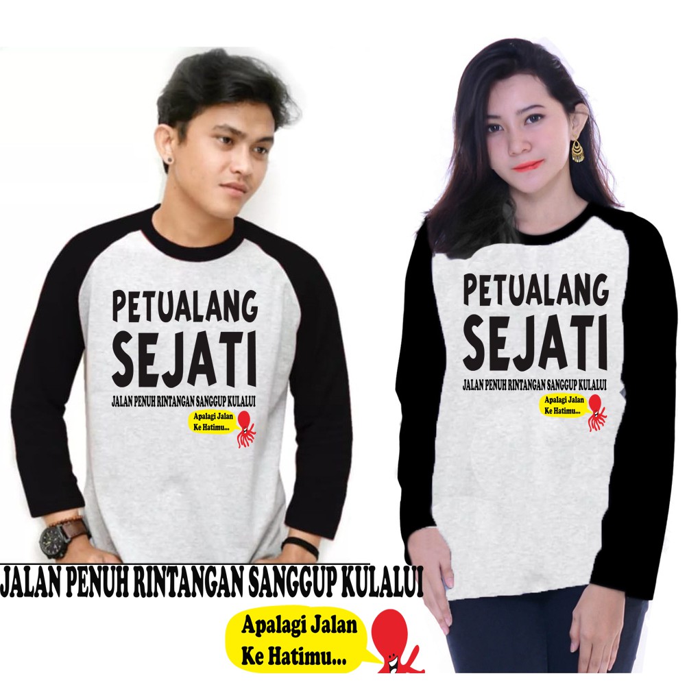 Kaos Raglan Gambar Petualang | Lengan Panjang | Ukuran M - L - XL -XXL