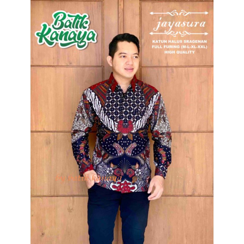 Kanaya Baju Batik Pria Lengan Panjang Modern JAYASURA Full Furing