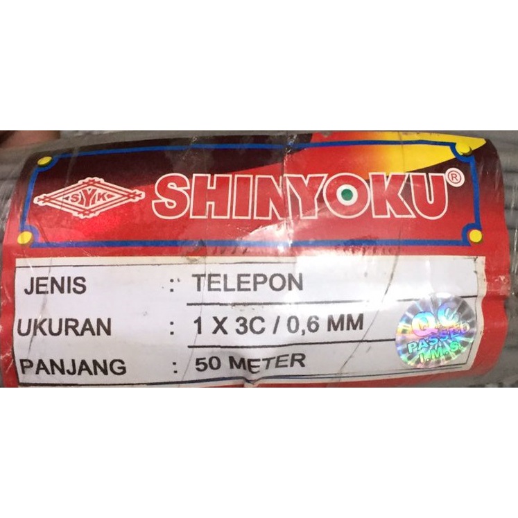 Kabel Telepon 3C 50 Meter Shinyoku / Kabel Instalasi Walet 50m / Kabel Tweeter 50m / Kabel Listrik / Kabel Telpon Shinyoku 3c 50m