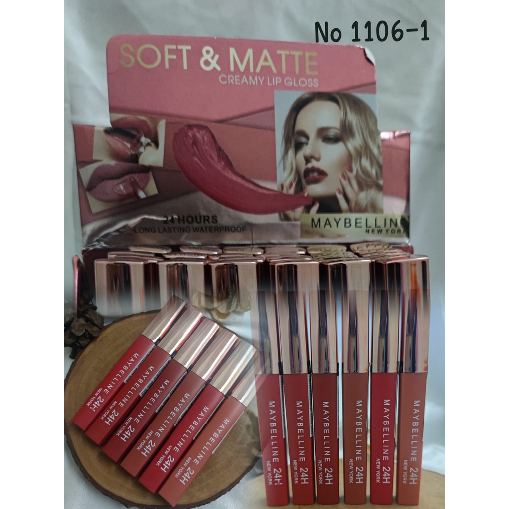 12 pcs/ Soft Dan Matte Creamy Lipgloss MAybelline 1106