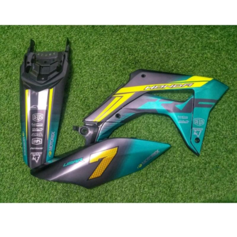 DECAL STICKER FULL CROM BIASA(SILVER)CRF 150L,KLX, DTRACKER, WR155 FULL BODY (Bahan Max decal)cod