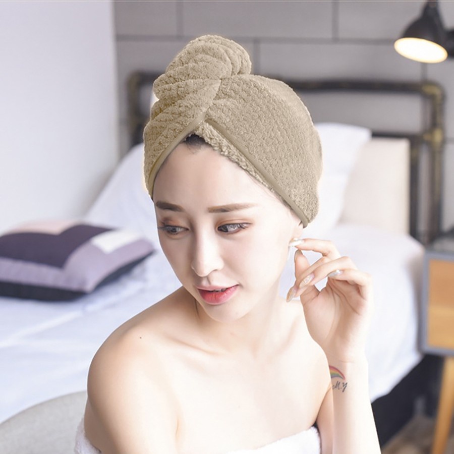 Handuk Kepala Waffle Hair Towel Microfiber Kualitas Premium Import Super Lembut