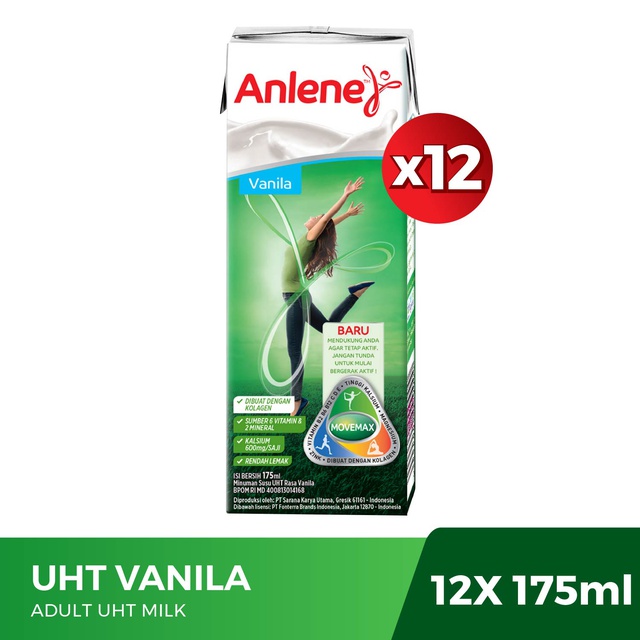 

ANLENE UHT 12 PCS X 175 ML SUSU CAIR KOTAK SUSU KALSIUM NUTRISI TULANG LANSIA SENDI