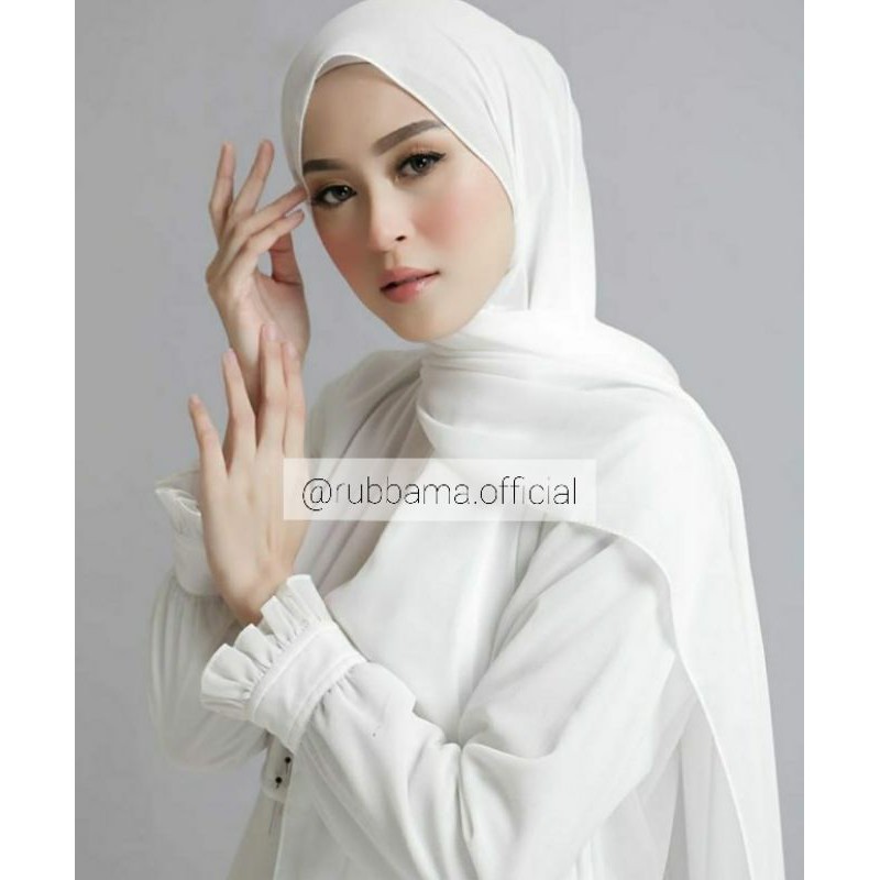 Pashmina ceruty putih tulang